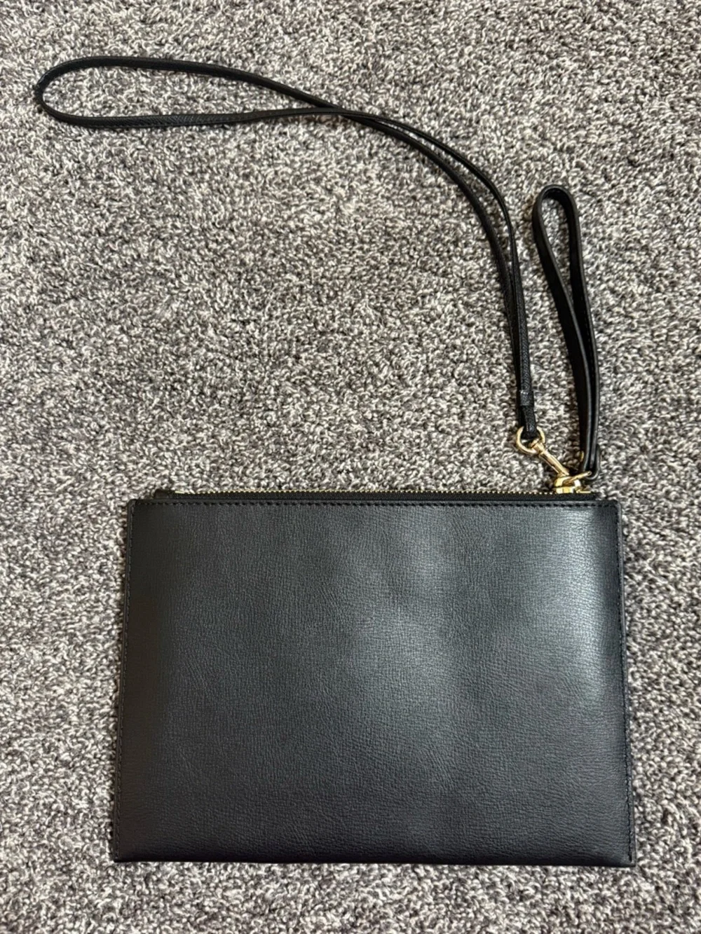 Michael Kors Nouveau Black Leather Gold Studded Floral Clutch Wristlet Bag
